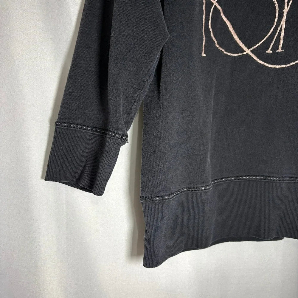 Vintage Juicy Couture The Juicy Royals Sweatshirt Black Pink 3/4 Sleeve Large